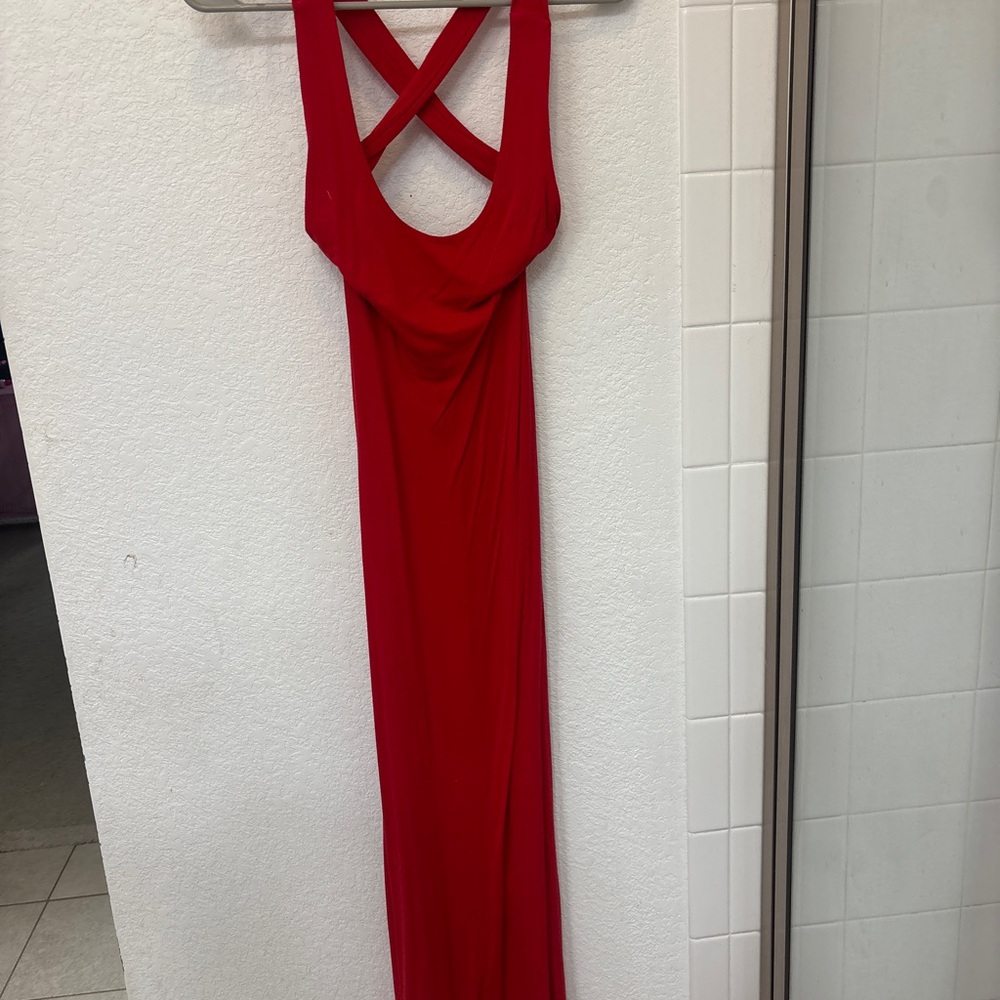 Forever 21 Red Backless Maxi Dress